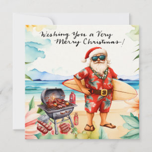 WEIHNACHTSMANN am Hawaii-Strand für Weihnachten