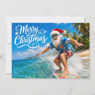 WEIHNACHTSMANN am Hawaii-Strand für Weihnachten Karte