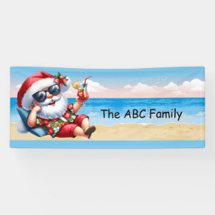 Weihnachtsmann am Strand Weihnachten im Juli Party Banner