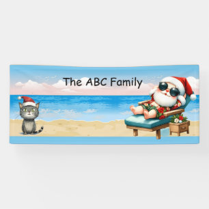 Weihnachtsmann am Strand Weihnachten im Juli Party Banner