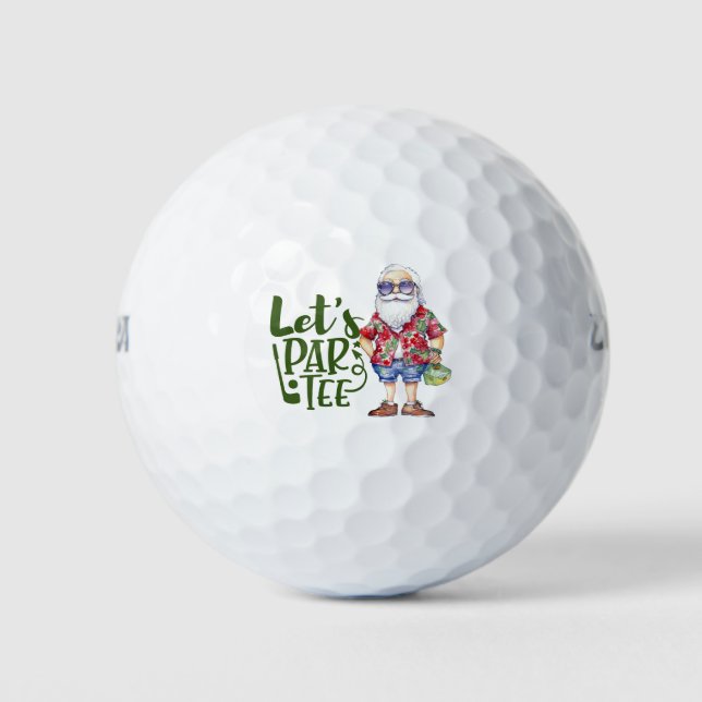 Weihnachtsmann am Strand Weihnachten im Juli Somme Golfball (Vorderseite)