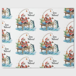 Weihnachtsmann angeln Weihnachten Geschenkpapier