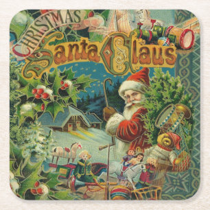Weihnachtsmann Antike Kunst Rechteckiger Pappuntersetzer