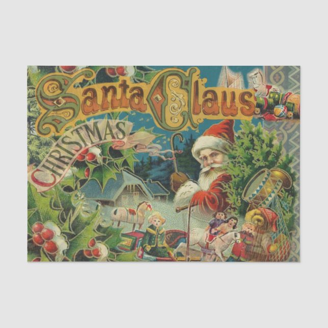 Weihnachtsmann Antike Kunst Seidenpapier (Vorderseite)