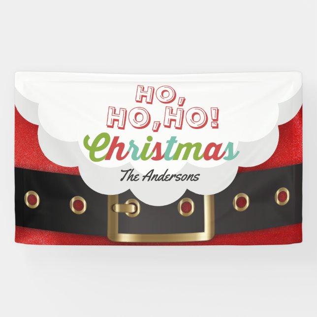 Weihnachtsmann Anzug Ho Ho Weihnachten Glück Neues Banner (Horizontal)