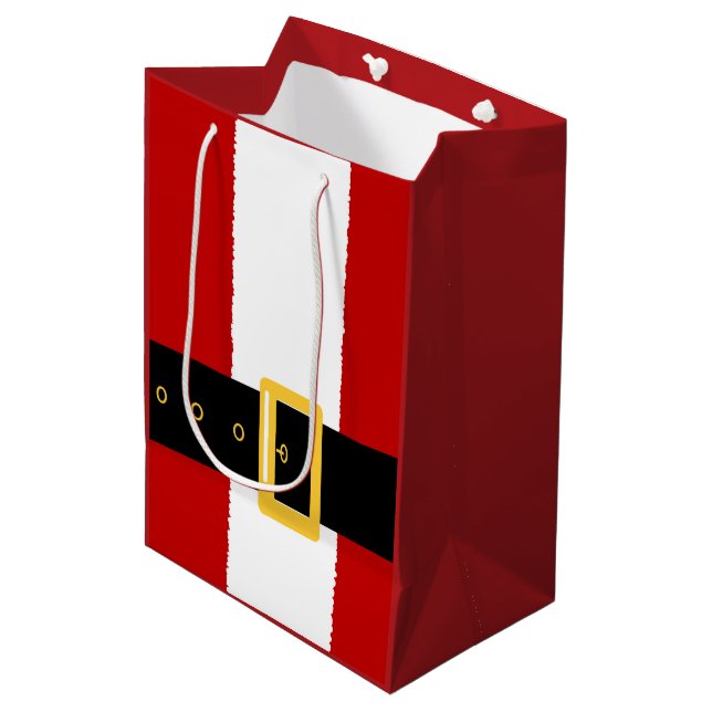 Weihnachtsmann Anzug Med GB Mittlere Geschenktüte (Vorderseite Schrägansicht)