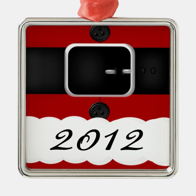 Weihnachtsmann-Anzugs-personalisiertes Weihnachten Silbernes Ornament (Vorne)
