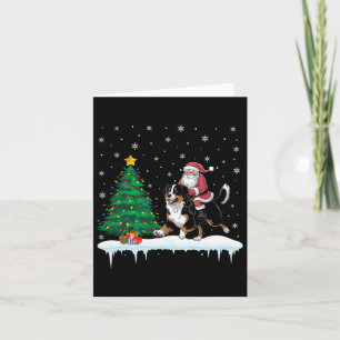 Weihnachtsmann auf Berner Sennenhund Jungen Mädche Karte