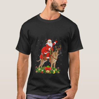 Weihnachtsmann auf Bullmastiff für Frauen, die Bul T-Shirt