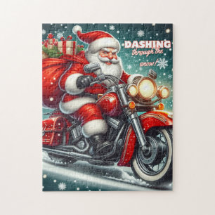 Weihnachtsmann auf einem Motorrad