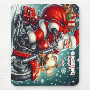 Weihnachtsmann auf einem Motorrad Mousepad