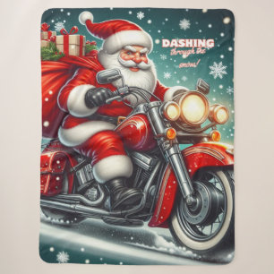 Weihnachtsmann auf einem Motorrad Sherpadecke