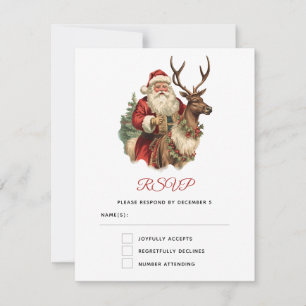 Weihnachtsmann auf einem Rentier Weihnachten RSVP Karte