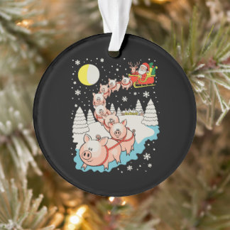 Weihnachtsmann auf einem Schwein hässliche Weihnac Ornament
