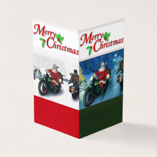 Weihnachtsmann auf einer Motorrad-Weihnachtskarte