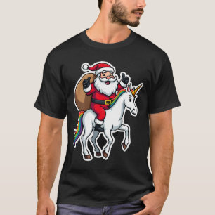 Weihnachtsmann auf Einhorn - Xmas Girls  T-Shirt