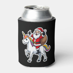 Weihnachtsmann auf Einhorn - Xmas Mädchen  Dosenkühler
