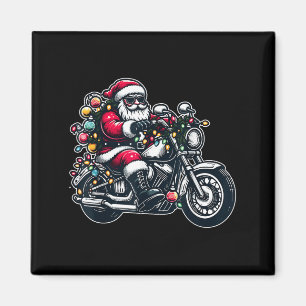 Weihnachtsmann auf Motorrad Lustiger Biker Weihnac Magnet