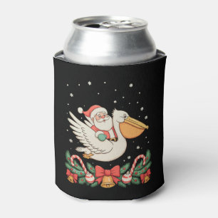 Weihnachtsmann auf Pelikan-Vogel Weihnachten Xmas  Dosenkühler