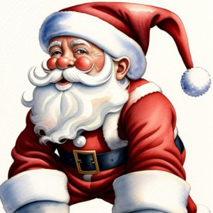 Weihnachtsmann auf Rollschuhen Flaches Weihnachtsf Feiertagskarte