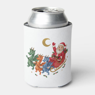 Weihnachtsmann auf Schlitten reitend Drache Mond F Dosenkühler