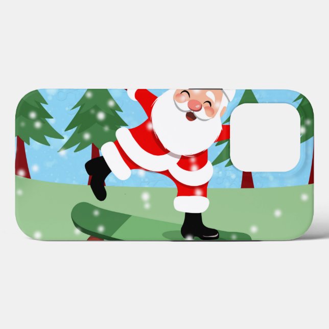 Weihnachtsmann auf Skateboard Case-Mate iPhone Hülle (Rückseite (Horizontal))