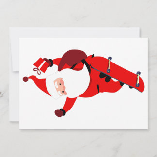 Weihnachtsmann auf Skateboard Feiertagskarte