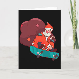 Weihnachtsmann auf Skateboard Lustiges Weihnachtsg Karte