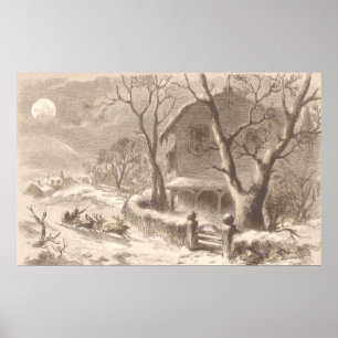 Weihnachtsmann auf Weihnachtsabend Poster