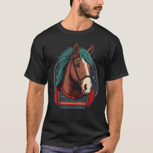 Weihnachtsmann auf Weihnachtspferd T-Shirt
