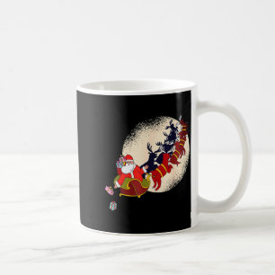 Weihnachtsmann auf Weihnachtsschlitten gezogen von Kaffeetasse
