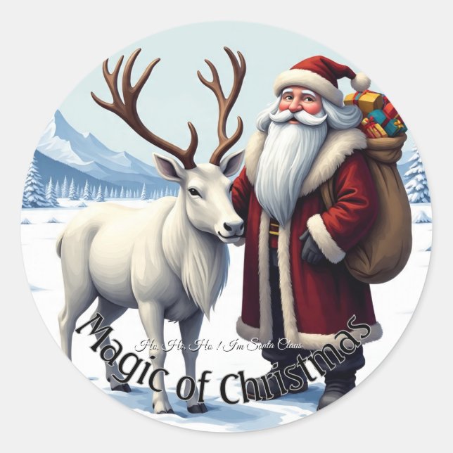 Weihnachtsmann-Aufkleber Runder Aufkleber (Vorderseite)