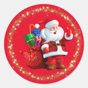 Weihnachtsmann-Aufkleber Runder Aufkleber