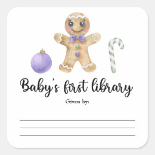 Weihnachtsmann aus Lebkuchen - Baby's erste Biblio Quadratischer Aufkleber