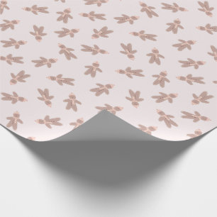 Weihnachtsmann aus Lebkuchen rosa Geschenkpapier