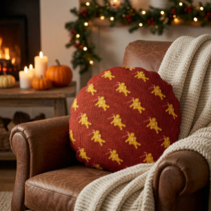 Weihnachtsmann aus Lebkuchen & Strickmuster Weihna Rundes Kissen