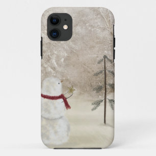 Weihnachtsmann aus Schnee iPhone 11 Hülle