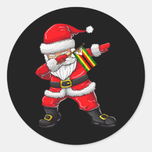 Weihnachtsmann aus Simbabwe Kindermädchen Weihnach Runder Aufkleber