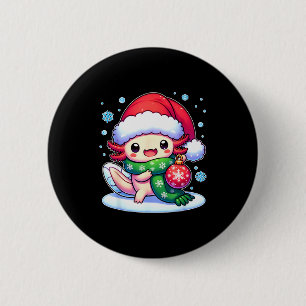 Weihnachtsmann Axolotl Lustig Süß Xmas Lustig Weih Button