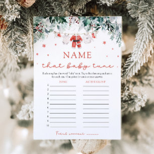 Weihnachtsmann-Baby- Shower Name That Baby Melodie Einladung