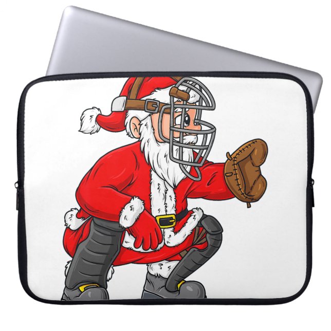 Weihnachtsmann Baseball Catcher Boys Girls Laptopschutzhülle (Vorderseite)