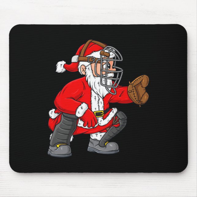 Weihnachtsmann Baseball Catcher Boys Girls Mousepad (Vorne)