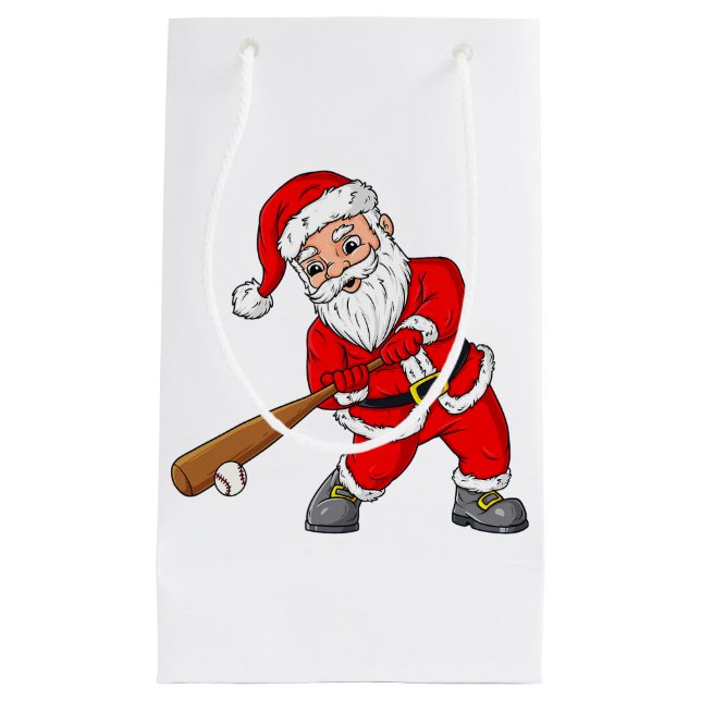 Weihnachtsmann Baseball Pitcher Boys Kinder T Kleine Geschenktüte (Vorderseite)