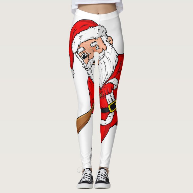 Weihnachtsmann Baseball Pitcher Boys Kinder T Leggings (Vorderseite)