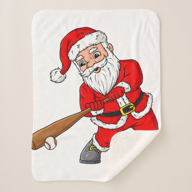 Weihnachtsmann Baseball Pitcher Boys Kinder T Sherpadecke (Vorderseite)
