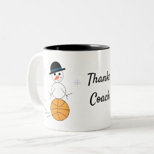 Weihnachtsmann-Basketball-Trainer-Kaffeetasse Zweifarbige Tasse