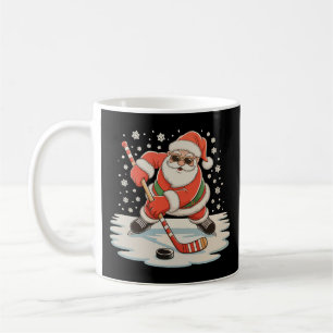 Weihnachtsmann beim Eishockey spielen Weihnachten Kaffeetasse