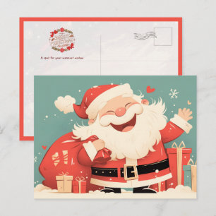 Weihnachtsmann bereitet Weihnachtsgeschenke vor Postkarte
