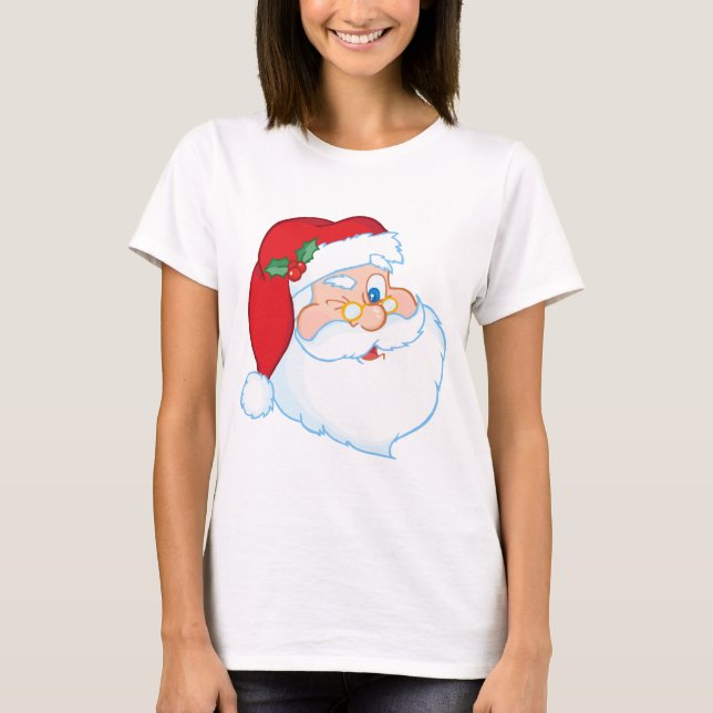 Weihnachtsmann-Blinzeln T-Shirt (Vorderseite)