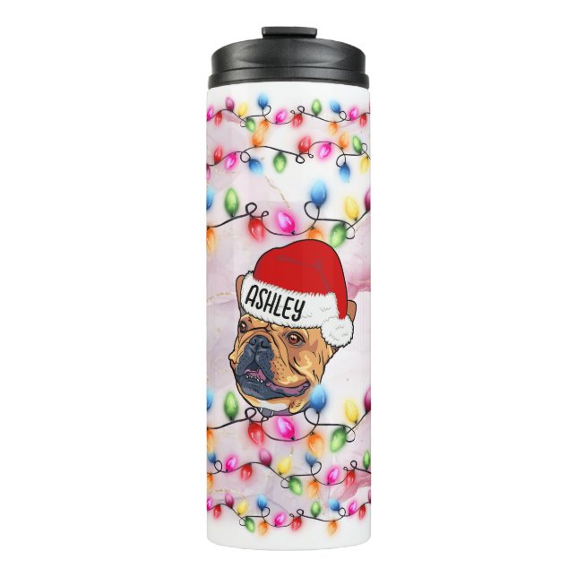 Weihnachtsmann Boston Terrier Dog Thermosbecher (Vorderseite)